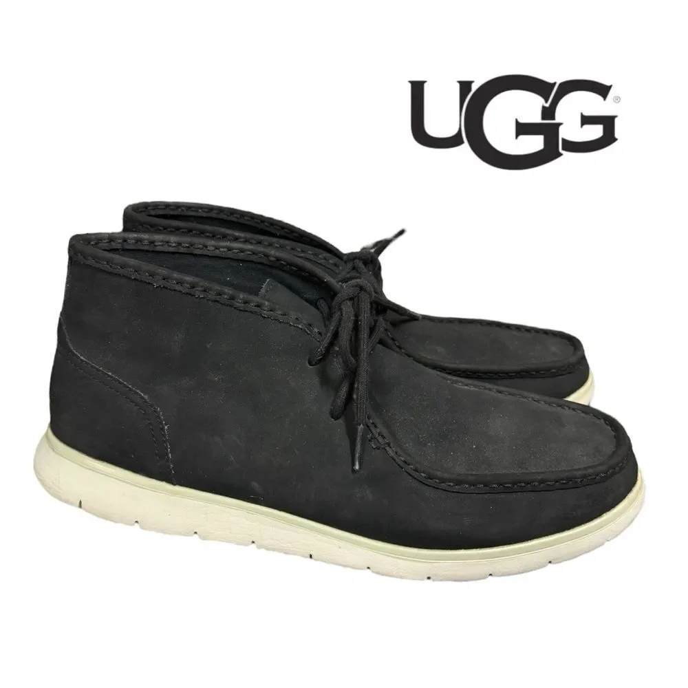 Ugg Men's Hendrickson Black Leather Chukka Boots 10